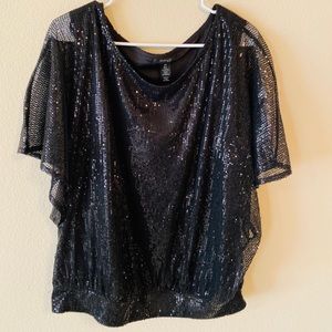Black Glitter Blouse